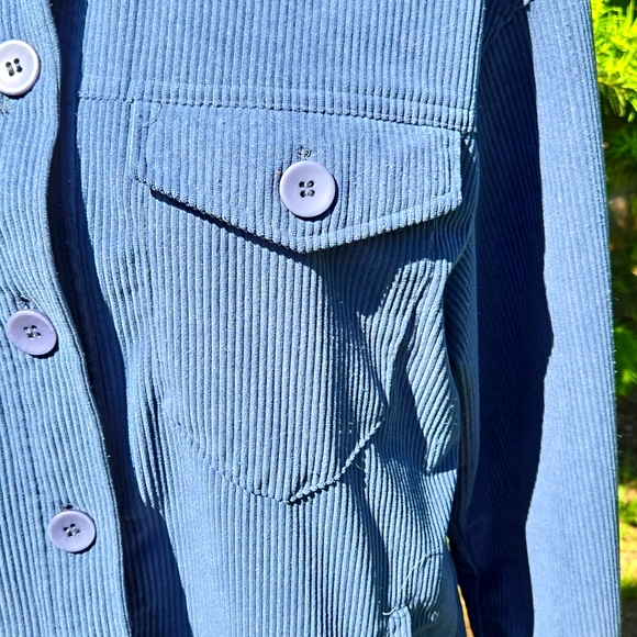 AVEC LES FILLES ▪︎ Women's Teal Corduroy Shacket, Size Medium - Picture 4 of 10